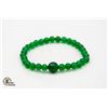 Image 1 : #288-GREEN EMERALD & OBSIDIAN BEAD BRACELETE