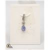 Image 1 : #242-UNHEATED BLUE TANZANITE & CZ PENDANT