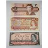 Image 1 : 22)  LOT OF 3 CANADIAN $2.00 BANKNOTES, 1954/1974/