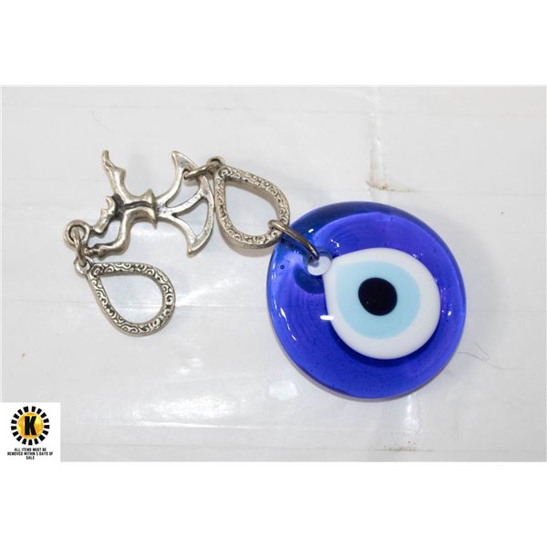 GLASS EVIL EYE KEYCHAIN ACCESSORY