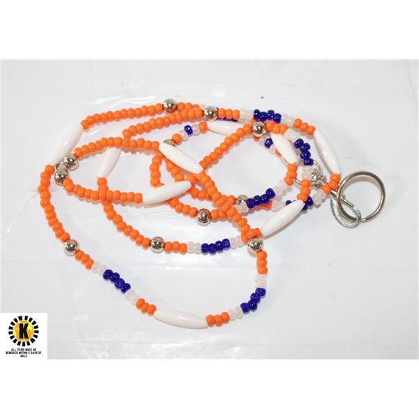 OILERS HAND BEADED LANYARD