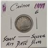 Image 1 : 13)  CANADIAN 1937 BLUENOSE DIME, 80% SILVER,