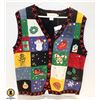 Image 1 : WOMEN'S CHRISTMAS THEMED KNIT SWEATER VEST- LARGE