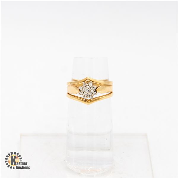 14K YELLOW GOLD W/WHITE GOLD SETTING DIAMOND RING