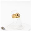 Image 5 : 14K YELLOW GOLD W/WHITE GOLD SETTING DIAMOND RING