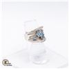 Image 2 : 18K WHITE GOLD SYNTHETIC GEMSTONE RING SIZE 6.5