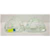 Image 1 : PAIR OF GLASS HORSE HEAD BOOKENDS