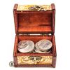 MINI CHEST WITH VARIOUS COINS