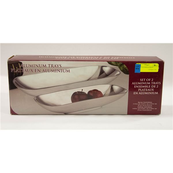 SET OF 2 ALUMINUM TRAYS