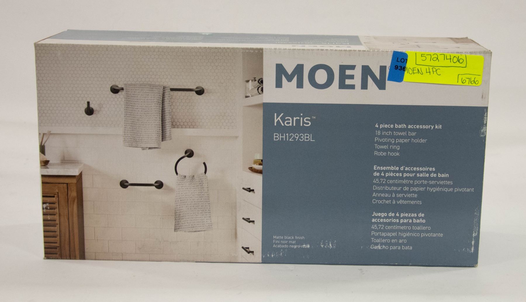 MOEN KARIS 4 PC BATH ACCESSORY KIT INCLUDES 18"