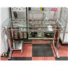 Image 1 : GLASS AND CHROME COMPUTER DESK - ROLL-OUT