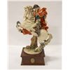 Image 1 : HORSE & RIDER STATUE 17" HIGH