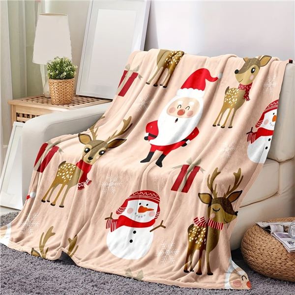 SUPER KING SIZE 180CMX200CM X'MAS THEMED BLANKET