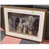 Image 1 : 33" X 44" PRINT OF ELEPHANTS