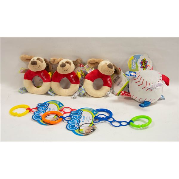 FLAT OF NEW TEETHING TOYS + NEW RATTLES