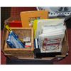 Image 1 : BOX FULL OF OFFICE/SCHOOL PAPER, SUPPLIES,