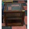 Image 1 : END TABLE WITH GLASS H-23.25" W-24" L-24"