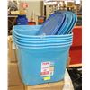 Image 1 : SET OF 5 BLUE TOTES WITH LIDS