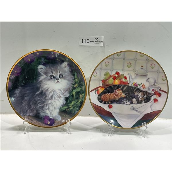 Assorted Porcelain Franklin Mint Dishwear"Purrfection" No.H7602& "Cat Nap" No.R8521"