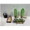 Image 1 : Assortment Of Vintage Collectibles, Including Lamps. Hair Clipper, And A Flask