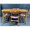 Image 1 : Teak Dining Table With 4 Matching Chairs, 50L 34W x 28H