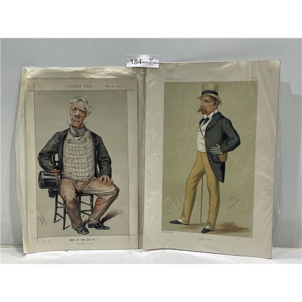 Arg, "Men Of The Day" And Spy, "Good Looks" '1870's Prints 15L x 10W