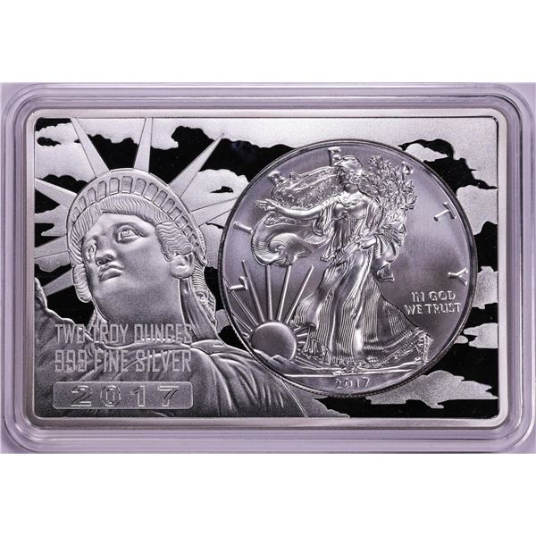 2017 $1 American Silver Eagle Coin & 2oz Silver Bar Set