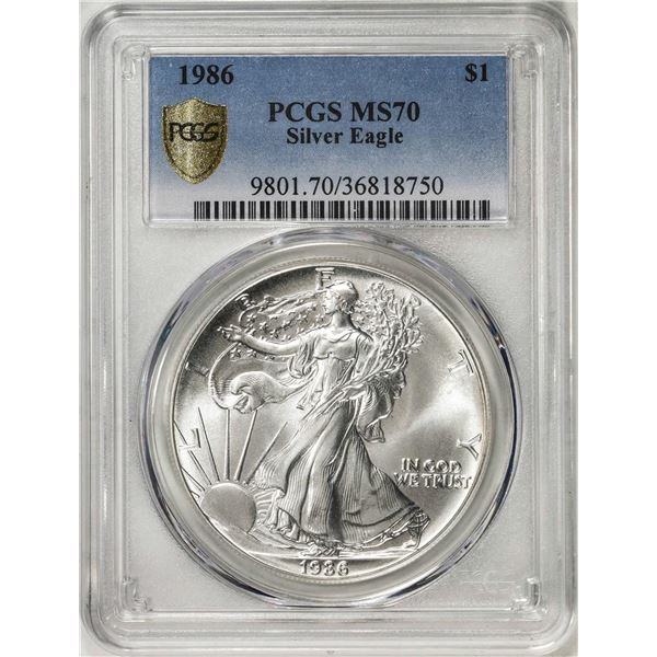 1986 $1 American Silver Eagle Coin NGC MS70