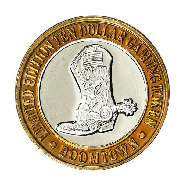 .999 Silver Boomtown Reno, Nevada $10 Casino Gaming Token Limited Edition