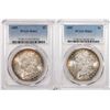 Image 1 : Lot of (2) 1885 $1 Morgan Silver Dollar Coins PCGS MS63 Nice Toning