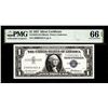 Image 1 : 1957 $1 Silver Certificate Note Fr.1619 PMG Superb Gem Uncirculated 66EPQ Low Serial