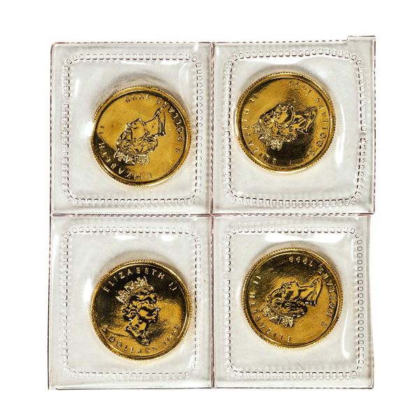 Lot of (4) Sealed 1999 Canadian $5 Maple Leaf Gold Coins