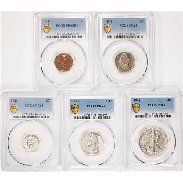 1941 (5) Coin Proof Set PCGS Graded