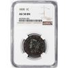 Image 1 : 1830 Coronet Head Large Cent Coin NGC AU50BN