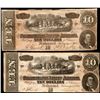 Image 1 : Lot of (2) 1864 $10 Confederate States of America Notes