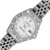 Image 1 : Rolex Ladies Stainless Steel White Roman Pyramid Diamond Datejust Wristwatch