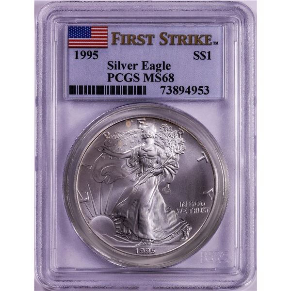 1995 $1 American Silver Eagle Coin PCGS MS68 First Strike