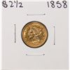 Image 1 : 1858 $2 1/2 Liberty Head Quarter Eagle Gold Coin