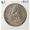 Image 1 : 1847 $1 Seated Liberty Silver Dollar Coin