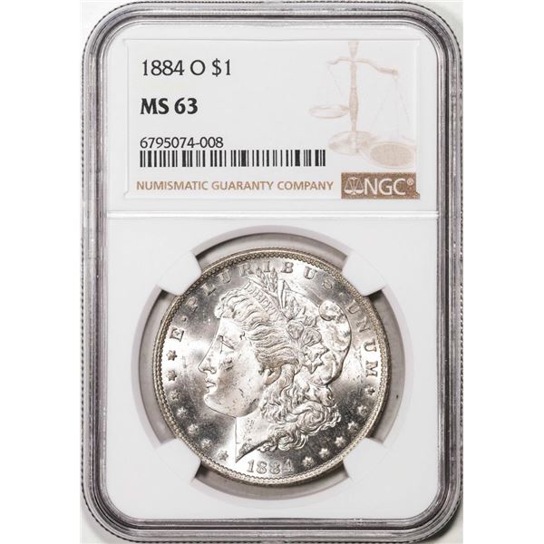 1884-O $1 Morgan Silver Dollar Coin NGC MS63