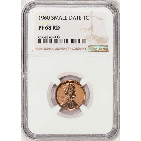 1960 Small Date Proof Lincoln Memorial Cent Coin NGC PF68RD