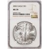 Image 1 : 2002 $1 American Silver Eagle Coin NGC MS70