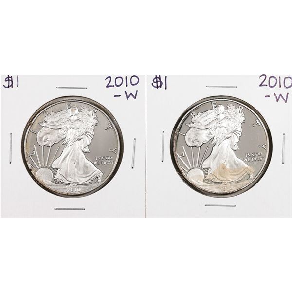 Lot of (2) 2010-W $1 Proof American Silver Eagle Coins