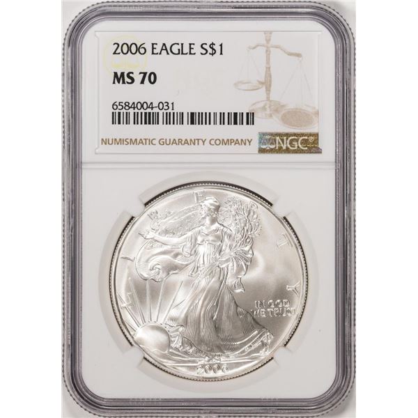 2006 $1 American Silver Eagle Coin NGC MS70