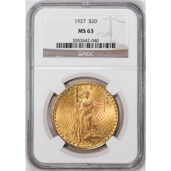 1927 $20 St. Gaudens Double Eagle Gold Coin NGC MS63