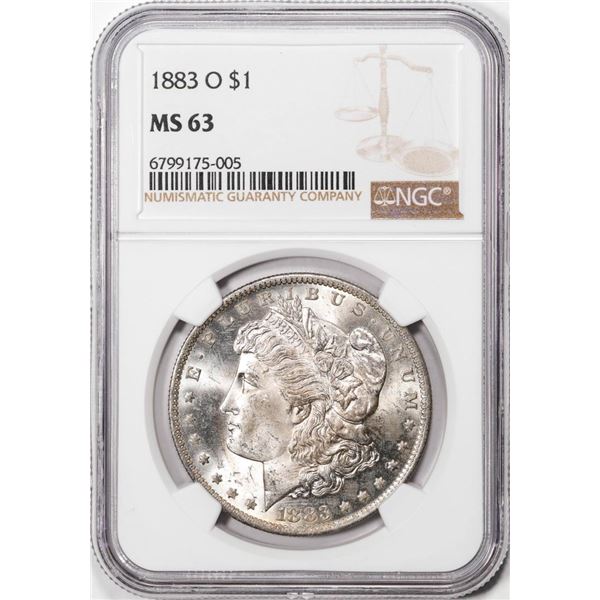 1883-O $1 Morgan Silver Dollar Coin NGC MS63