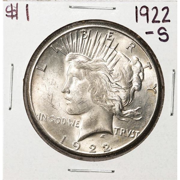 1922-S $1 Peace Silver Dollar Coin