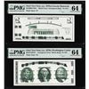 Image 1 : Set of Giori Test Note Washington & Lincoln Memorial PMG Choice Uncirculated 64