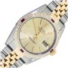 Image 1 : Rolex Mens Two Tone Champagne Index Ruby and Diamond Datejust Wristwatch