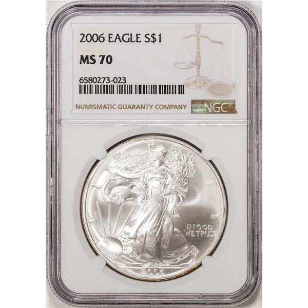 2006 $1 American Silver Eagle Coin NGC MS70